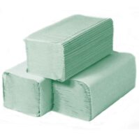 Z vagy V hajtogatott papír kéztörlő 1 rétegű zöld (újrahasznosított)